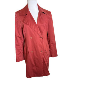 Cinzia Rocca Trench Coat Jacket Rust Size 8 Italy